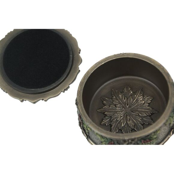 Celtic Green Man Harvest Berry Metallic Bronze Finished Trinket Box - Picture 3 of 3